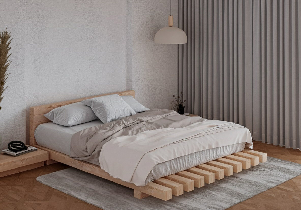 מיטת עץ טבעי - דגם "אלסקה"