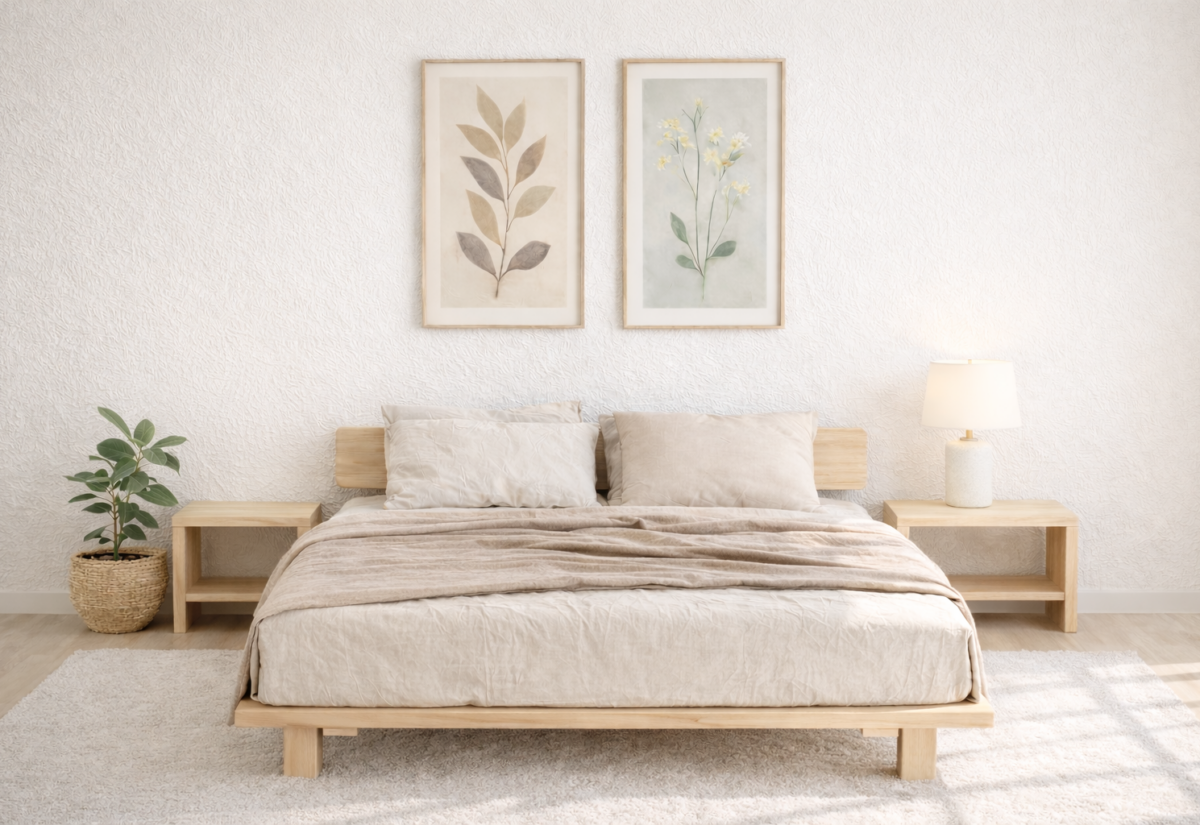 מיטת עץ טבעי - דגם "סטוקהולם"