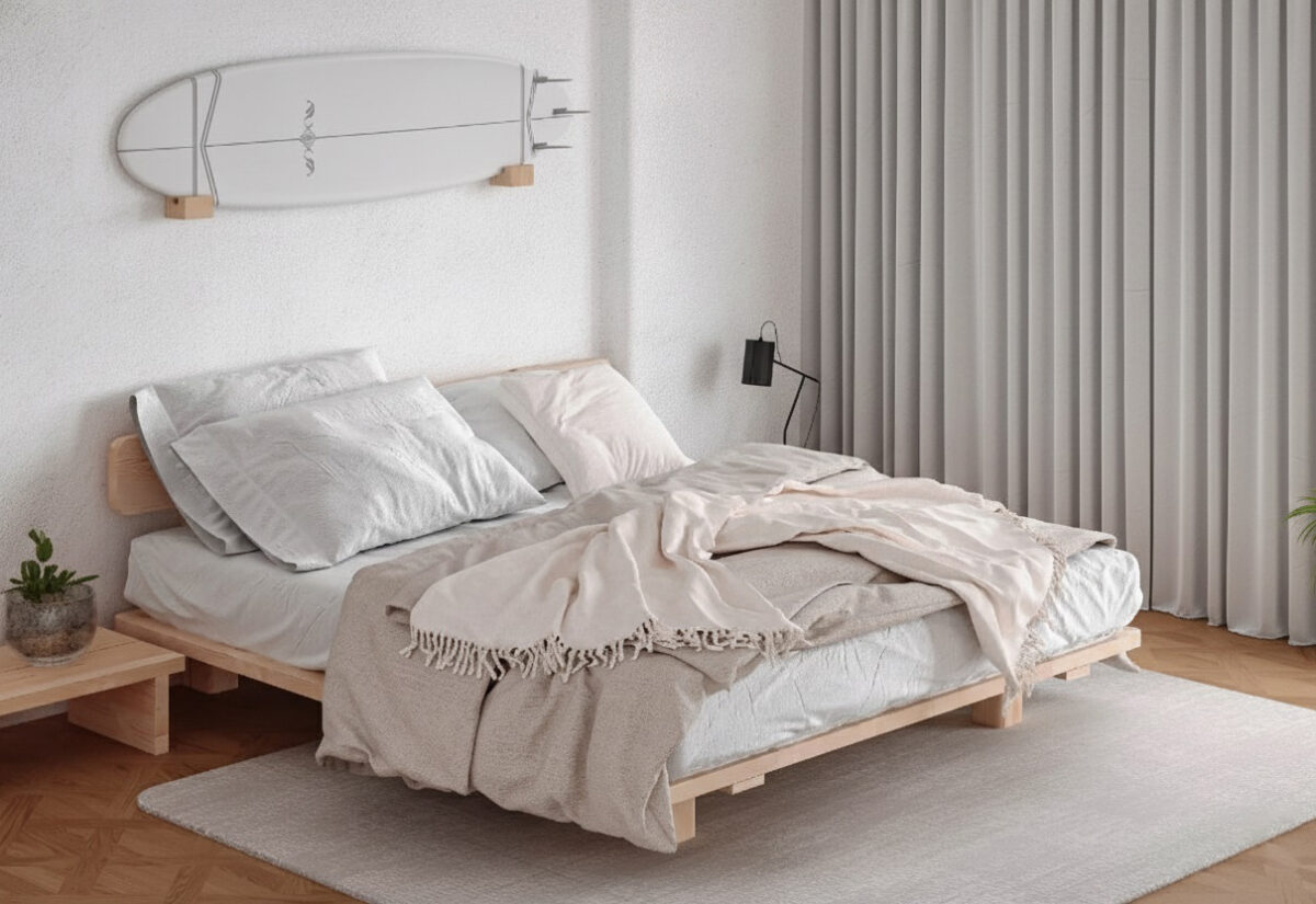 מיטת עץ טבעי - דגם "סטוקהולם"